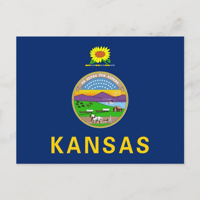 Staatsflagge Kansas Postkarte (Vorderseite)