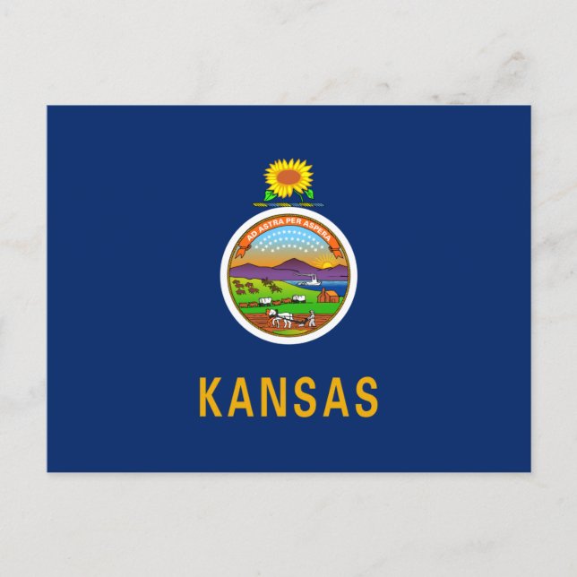 Staatsflagge Kansas Postkarte (Vorderseite)