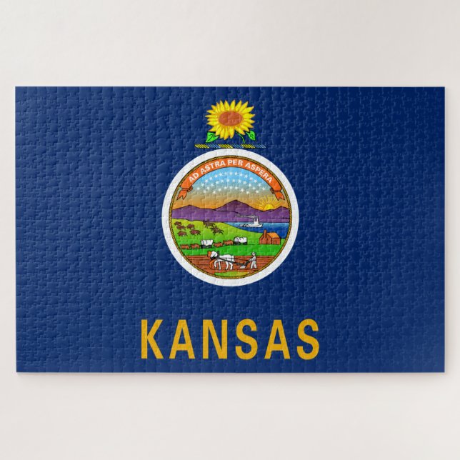 Staatsflagge Kansas Puzzle (Horizontal)