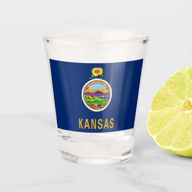 Staatsflagge Kansas Schnapsglas (Vorderseite)