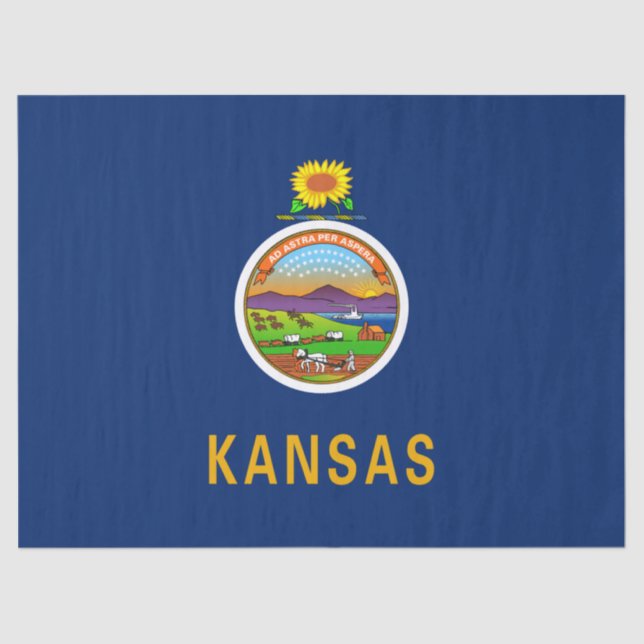 Staatsflagge Kansas Seidenpapier (Vorderseite)