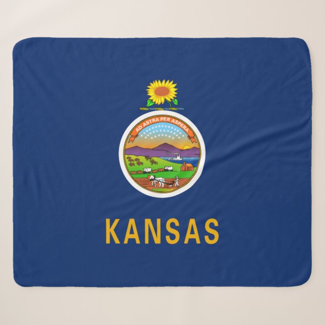Staatsflagge Kansas Sherpadecke (Vorderseite (Horizontal))
