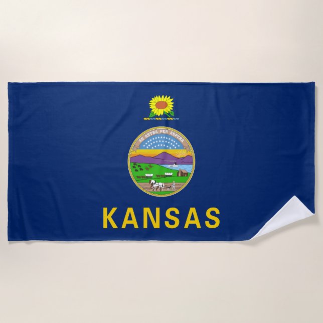 Staatsflagge Kansas Strandtuch (Vorderseite)