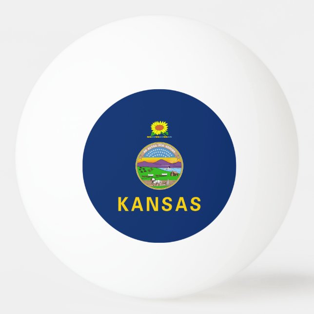 Staatsflagge Kansas Tischtennisball (Vorderseite)