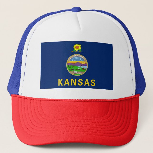 Staatsflagge Kansas Truckerkappe (Vorderseite)