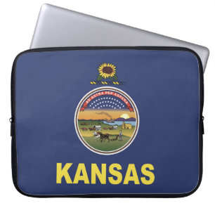 Staatsflagge Kansas, USA Laptopschutzhülle
