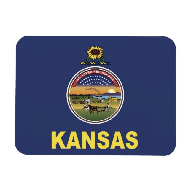 Staatsflagge Kansas, USA Magnet (Horizontal)