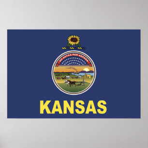 Staatsflagge Kansas, USA Poster