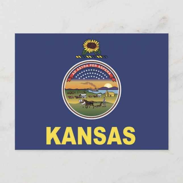Staatsflagge Kansas, USA Postkarte (Vorderseite)