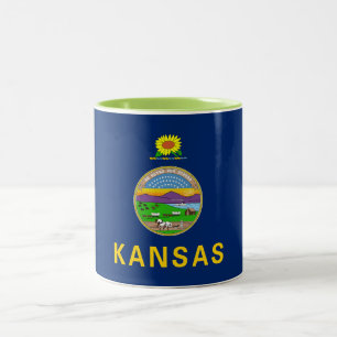 Staatsflagge Kansas Zweifarbige Tasse