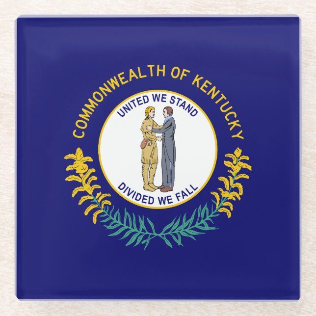 Staatsflagge Kentucky Glasuntersetzer (Vorderseite)