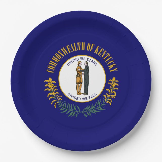 Staatsflagge Kentucky Pappteller (Vorderseite)