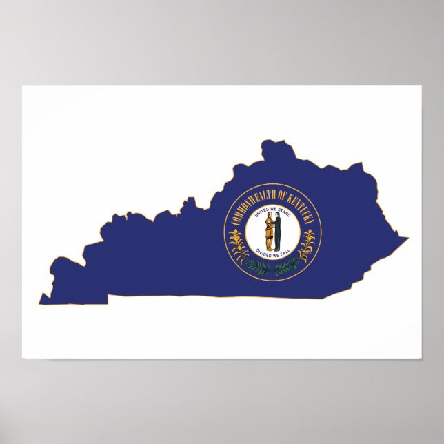 Staatsflagge Kentucky und Karte Poster (Vorne)