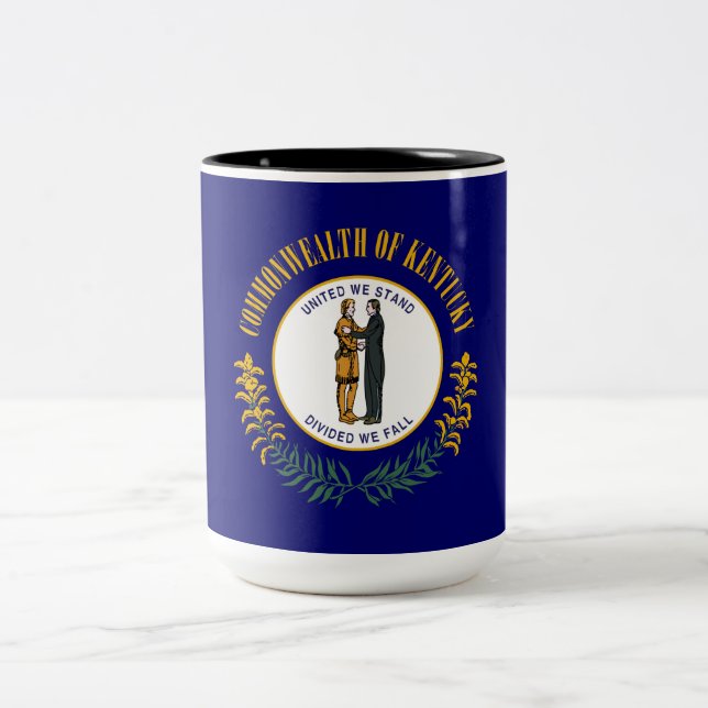Staatsflagge Kentucky Zweifarbige Tasse (Mittel)