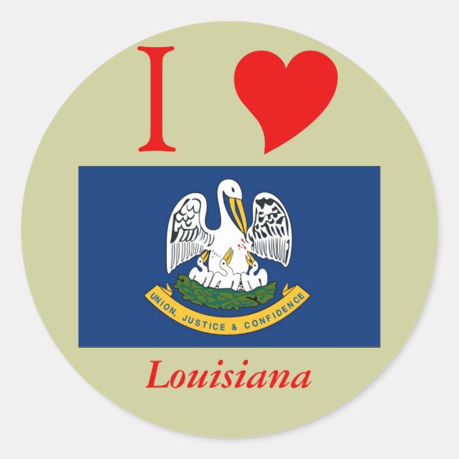 Staatsflagge Louisiana Runder Aufkleber (Vorderseite)