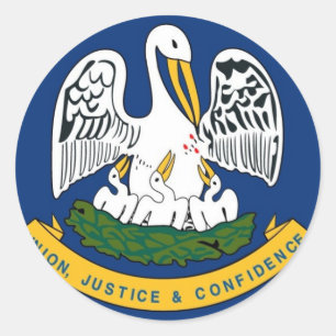 Staatsflagge Louisiana Runder Aufkleber