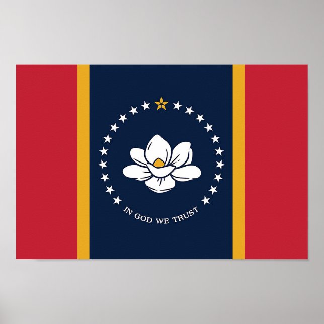 Staatsflagge Mississippi (neu im Jahr 2020) Poster (Vorne)