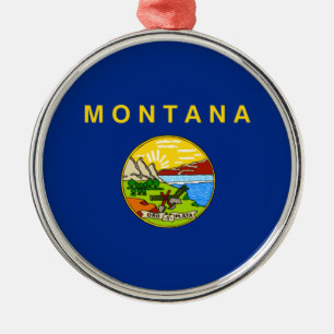 Staatsflagge Montana (MT, USA) Ornament Aus Metall