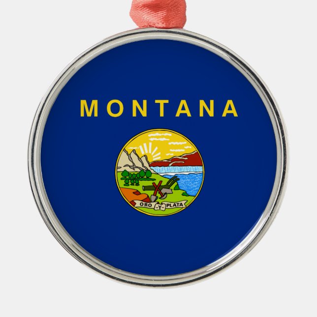 Staatsflagge Montana (MT, USA) Ornament Aus Metall (Vorne)