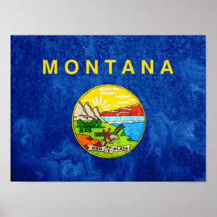 Staatsflagge Montana Poster