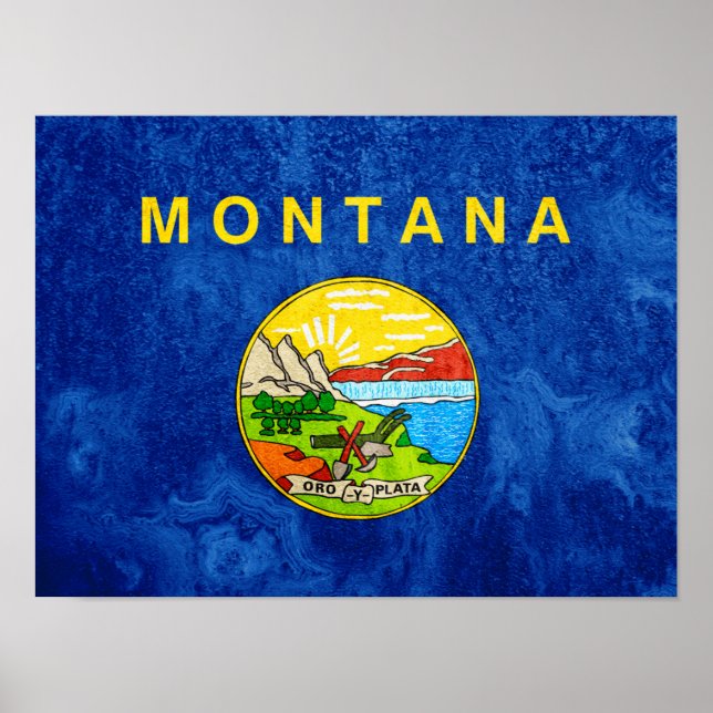 Staatsflagge Montana Poster (Vorne)