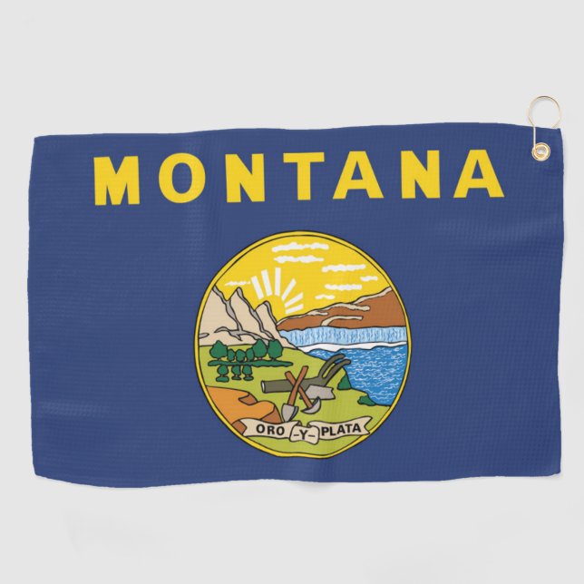 Staatsflagge Montana, USA Golfhandtuch (Horizontal)