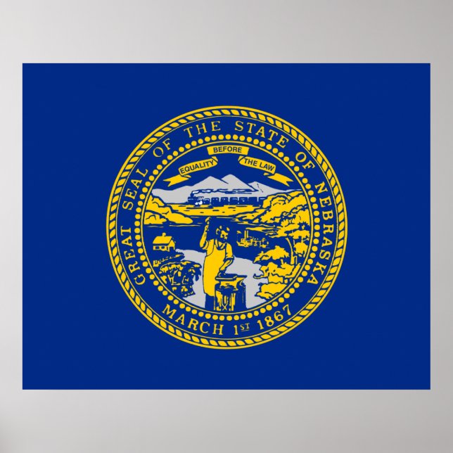 Staatsflagge Nebraska Poster (Vorne)