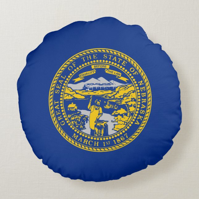 Staatsflagge Nebraska Rundes Kissen (Rückseite)