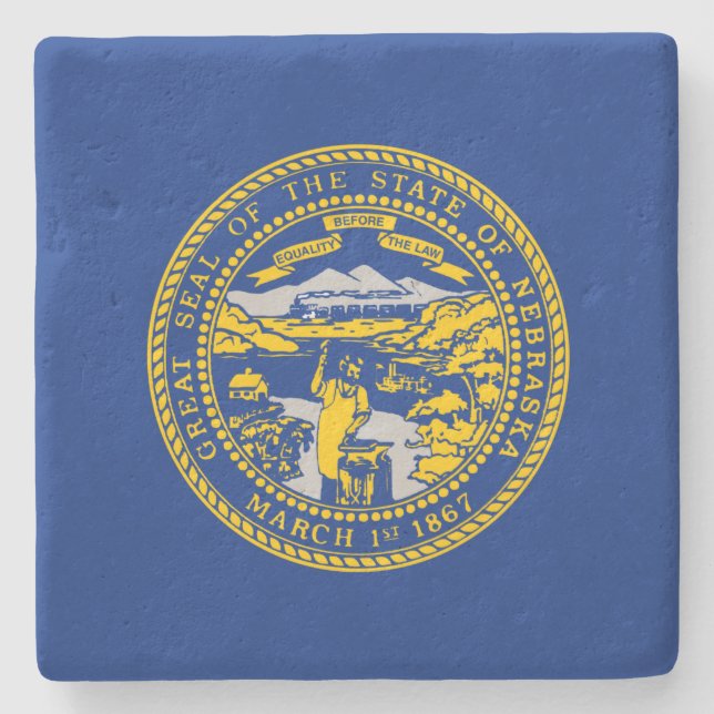 Staatsflagge Nebraska Steinuntersetzer (Vorderseite)