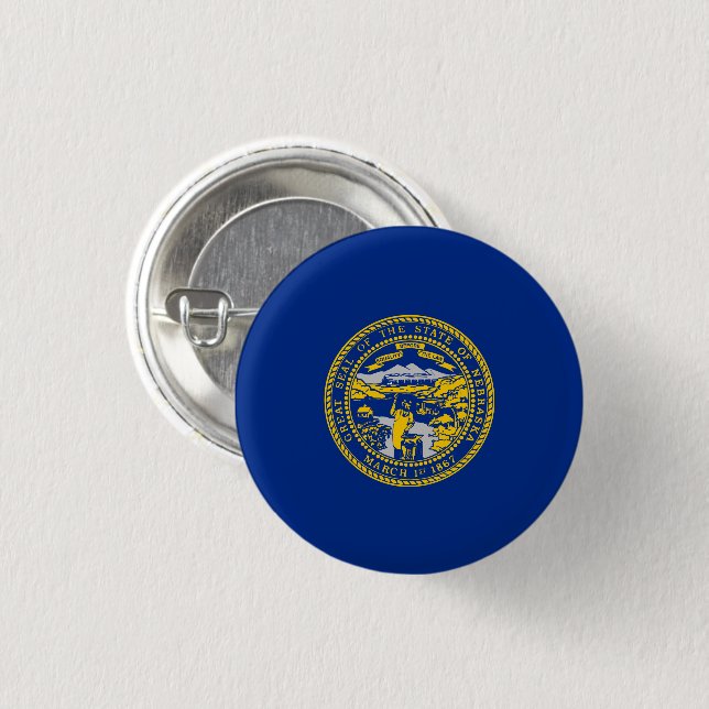 Staatsflagge Nebraska USA Button (Vorne & Hinten)