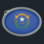 Staatsflagge Nevada Ovale Gürtelschnalle<br><div class="desc">Patriotische Nevada-Staatsflagge.</div>