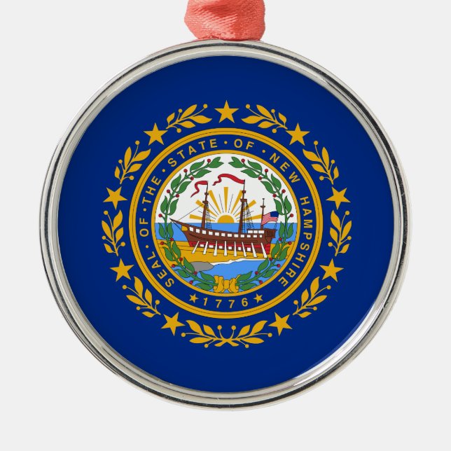 Staatsflagge New Hampshire Keramik Ornament (Vorne)