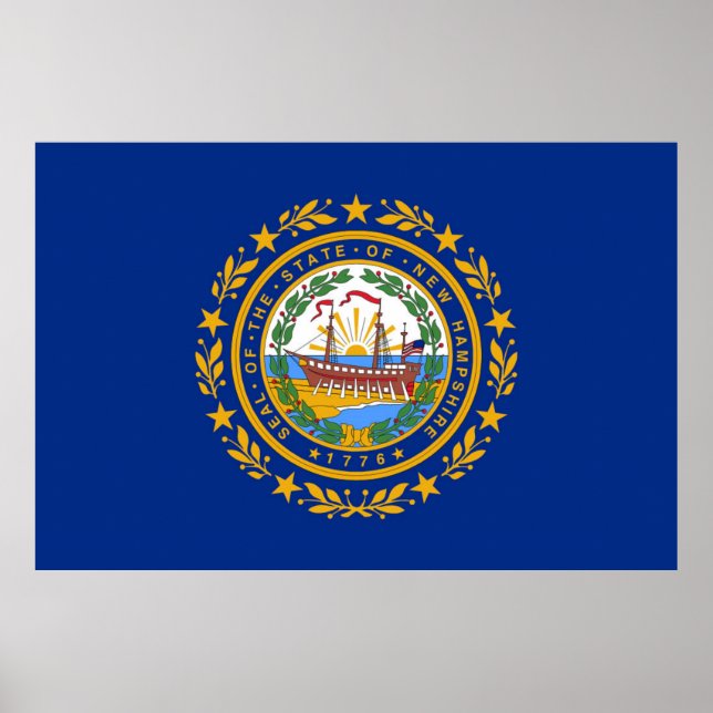 Staatsflagge New Hampshire Poster (Vorne)