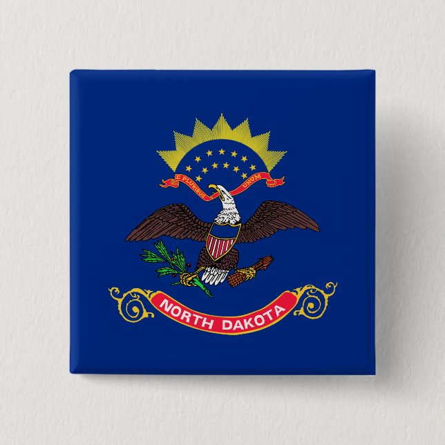 Staatsflagge Nord-Dakota (Nord-Dakotan) Button (Vorderseite)