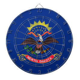 Staatsflagge Nord-Dakota (Nord-Dakotan) Dartscheibe