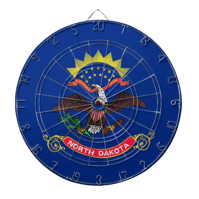Staatsflagge Nord-Dakota (Nord-Dakotan) Dartscheibe (vorne)