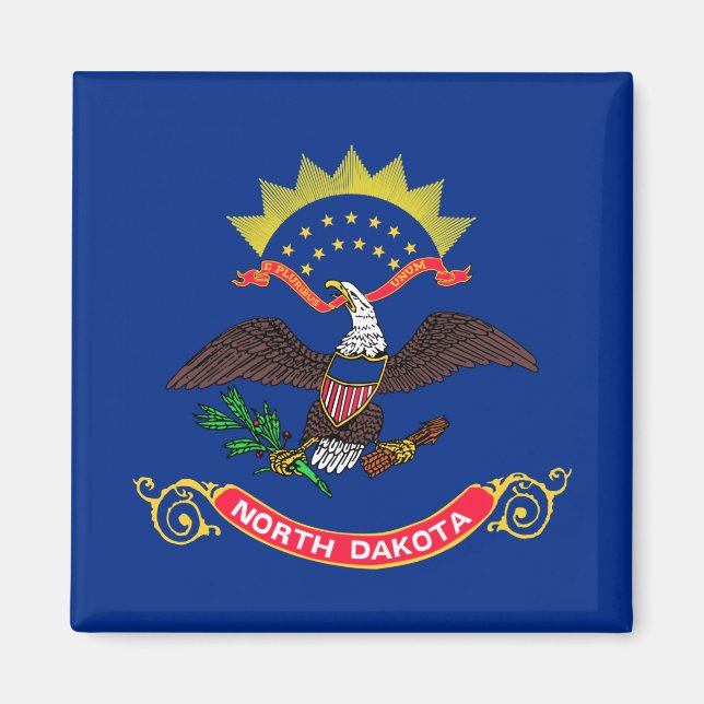 Staatsflagge Nord-Dakota (Nord-Dakotan) Magnet (Vorne)