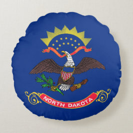 Staatsflagge Nord-Dakota (Nord-Dakotan) Rundes Kissen