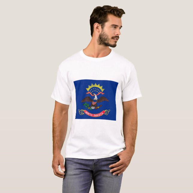 Staatsflagge Nord-Dakota (Nord-Dakotan) T-Shirt (Vorne ganz)