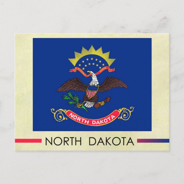 Staatsflagge Nord-Dakota Postkarte (Vorderseite)