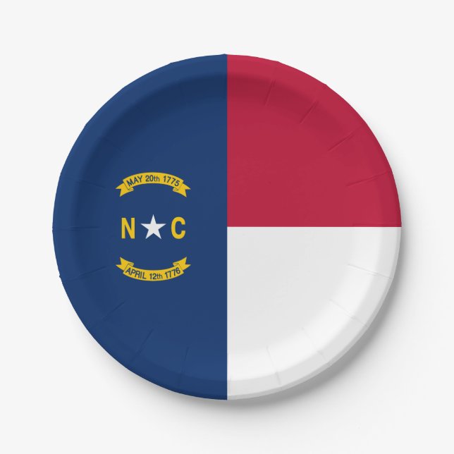 Staatsflagge North Carolina Pappteller (Vorderseite)