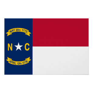 Staatsflagge North Carolina Poster