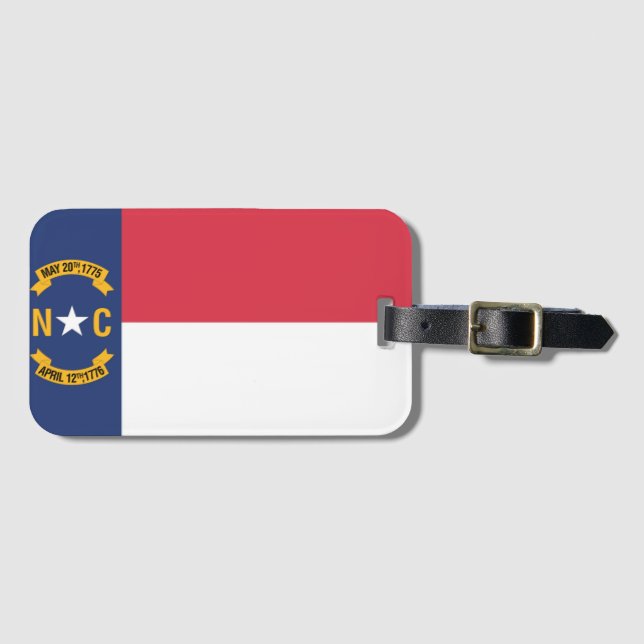 Staatsflagge North Carolina, USA Gepäckanhänger (Vorderseite (Horizontal))