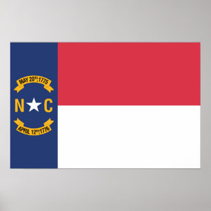 Staatsflagge North Carolina, USA Poster