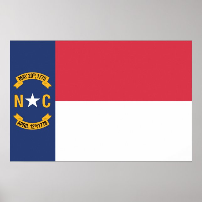 Staatsflagge North Carolina, USA Poster (Vorne)