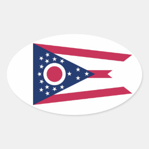 Staatsflagge Ohio Ovaler Aufkleber