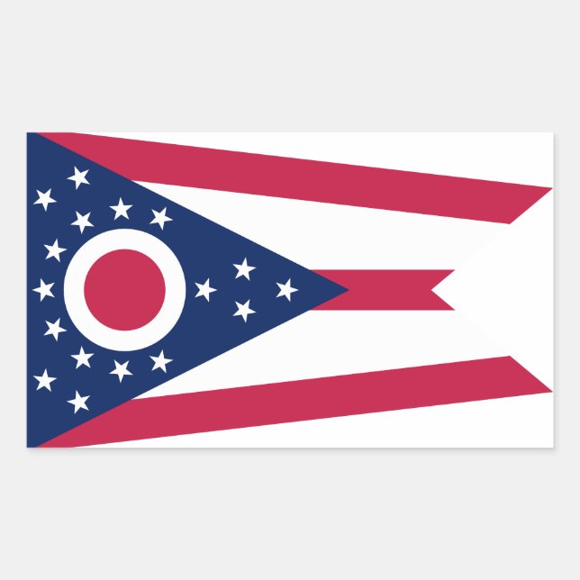Staatsflagge Ohio Rechteckiger Aufkleber (Vorderseite)