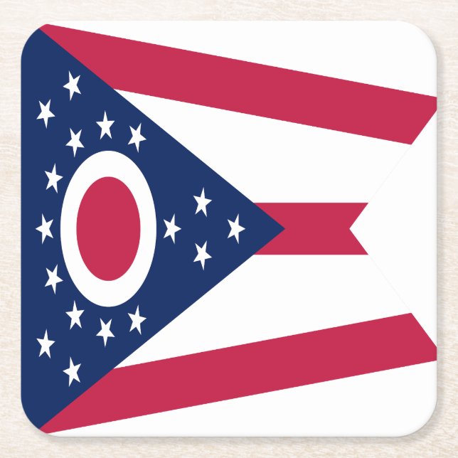 Staatsflagge Ohio Rechteckiger Pappuntersetzer (Vorderseite)