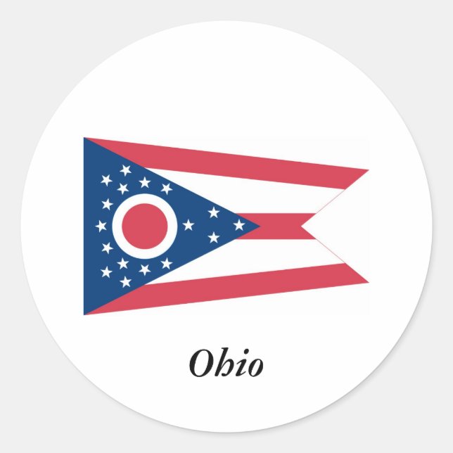 Staatsflagge Ohio Runder Aufkleber (Vorderseite)