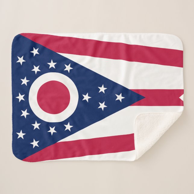 Staatsflagge Ohio Sherpadecke (Vorderseite (Horizontal))